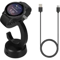 Kwmobile Chargeur USB compatible avec les modèles Garmin Vivoactive 6 / Vivoactive 5 / Forerunner 55 255 165 - Câble USB avec support de charge - Station de charge pour montre connectée