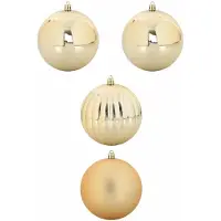 vidaXL Ensemble de Boules de Noël 4 pcs Doré Plastique