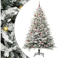 vidaXL Sapin de Noël artificiel pré-éclairé avec set de boules Vert