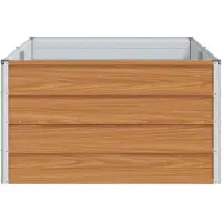 vidaXL Lit surélevé brun clair 160 x 80 x 45 cm Acier galvanisé