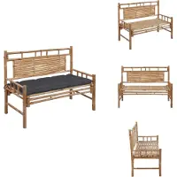 vidaXL Banc de jardin avec support 120 cm bambou - Bancs de jardin