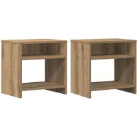 vidaXL Tables de chevet 2 pcs chêne artisanal bois d'ingénierie