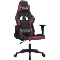 vidaXL Chaise de jeu avec fonction de massage noir et bordeaux similicuir