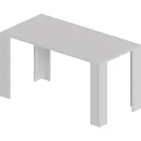 Pokar Table de salle à manger, table de cuisine, table de bureau, Taille:140x60, Couleur:Blanc