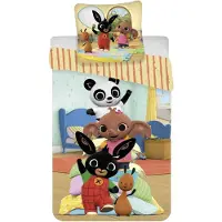 BrandMac Bing Bunny Enfants Parure de lit bébé lapin Bing Flop éléphant Sula panda pando couette 100 x 135 + oreiller 40 x 60 cm, 100% coton