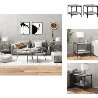 vidaXL Tables d'appoint 2 pcs. Gris Sonoma 40x40x40 cm Bois composite - Tables basses