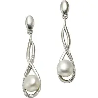 Zeeme Boucles d'oreilles blanc