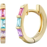Cai Boucles d'oreilles turquoise / or / violet / rose