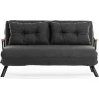 CALICOSY - Canapé lit 2 places convertible en tissu avec pieds en métal L133 cm - SANDO