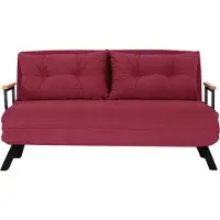 CALICOSY - Canapé lit 2 places convertible en tissu avec pieds en métal L133 cm - SANDO