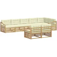 vidaXL Ensemble de canapés d'extérieur , 8 pièces, blanc et crème, en polyester