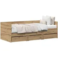 vidaXL Lit de jour avec tête de lit Chêne Artisan 90 x 200 cm Bois composite