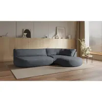 Wintech Canapé d’angle droit minimaliste Ace à forme arrondie-Velluto 19