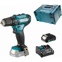 Makita Perceuse visseuse 12 V CXT Li-Ion Ø 10 mm DF333DZJ + Batterie BL1021B 12V 2Ah + Chargeur DC18RE 12V/18V