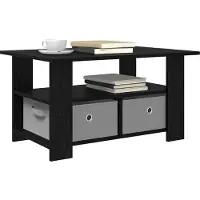 vidaXL Table basse noir aspect chêne 77 x 55 x 42 cm en aggloméré