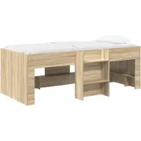 vidaXL Lit superposé pour enfants , finition Sonoma, dimensions 98,5 x 200 cm, fabriqué en panneaux de particules