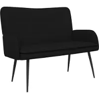 vidaXL Canapé 2 places noir 115 x 61 x 87 cm en tissu