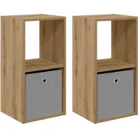 vidaXL Table de chevet 2 pcs Chêne artisanal 35 x 32 x 68,5 cm
