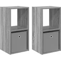 vidaXL Table de chevet 2 pcs Gris Sonoma 30,5 x 27 x 59,5 cm