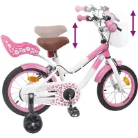 vidaXL Vélo pour enfant 16 pouces, pour les 4-6 ans, rose clair
