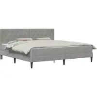 vidaXL Cadre de lit avec matelas gris clair 180 x 200 cm velours