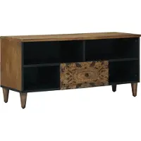vidaXL Armoire TV avec étagère Marron 100 x 33,5 x 46 cm Bois massif Mango