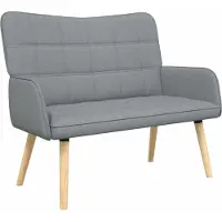 vidaXL Canapé deux places , gris clair, 115 x 61 x 87 cm, tissu