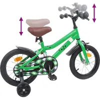 vidaXL Vélo pour enfants 16 pouces, pour les 4-6 ans, vert