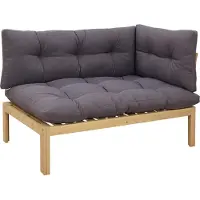vidaXL , canapé d'angle, ensemble, bois d'acacia clair et gris foncé