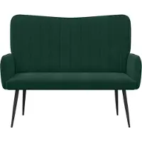 vidaXL Canapé deux places vert foncé 115 x 61 x 87 cm, velours