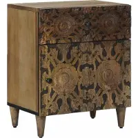 vidaXL Armoire de lit Marron 50 x 33 x 60 cm Bois de mangue massif