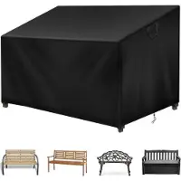OEM Couverture de banc de jardin 3 places - étanche et résistante aux intempéries - 1 pièce - 500D Oxford - 163 x 66 x 63/89 cm