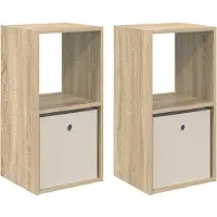 vidaXL Table de chevet 2 pcs Chêne Sonoma 35 x 32 x 68,5 cm