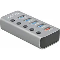 DeLOCK 63262 HUB USB 3.2Gen1 Typ-A 4Port +Schnellladeport Schalter