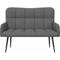 vidaXL Canapé deux places , gris foncé, 115 x 61 x 87 cm, tissu
