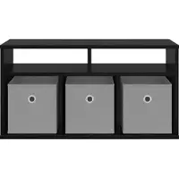 vidaXL Meuble bas avec tiroirs, noir aspect chêne, 72 x 22,5 x 38 cm