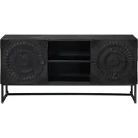 vidaXL Meuble TV noir, 105 x 30 x 54 cm