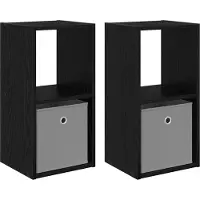 vidaXL Table de chevet 2 pcs Chêne noir 30,5 x 27 x 59,5 cm