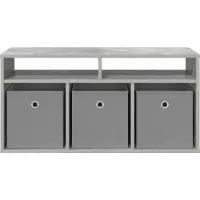 vidaXL Meuble bas à tiroirs , gris béton, 87 x 27,5 x 43 cm