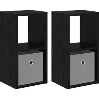 vidaXL Table de chevet 2 pcs Chêne noir 25,5 x 22 x 49,5 cm