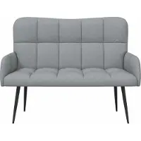 vidaXL Canapé deux places , gris clair, 115 x 61 x 87 cm, tissu