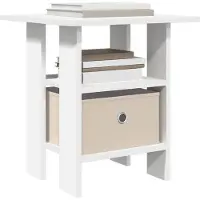 vidaXL Table de chevet Blanc 41 x 40 x 45 cm Bois d'ingénierie