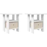 vidaXL Table de chevet 2 pcs Blanc 41 x 40 x 45 cm Bois d'ingénierie