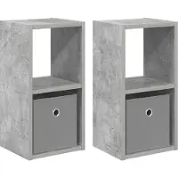 vidaXL Table de chevet 2 pcs Gris béton 25,5 x 22 x 49,5 cm