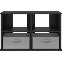 vidaXL Meuble TV avec tiroirs, noir aspect chêne, 79 x 40 x 48 cm