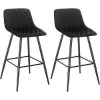 OEM Chaises de bar ergonomiques, noires, 64 cm, lot de 2