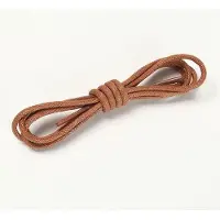 OEM 2 paires de lacets de rechange fins et ronds en cuir ciré, diamètre 2,5 mm, pour chaussures élégantes, richelieus, brogues, derbies ou chaussures de randonnée (1,9 m) - marron