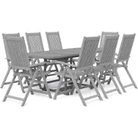 Syfax Ensemble à manger de jardin 9 pcs bois d'acacia solide
