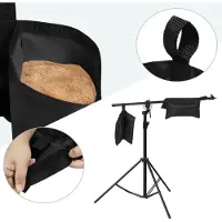 Famanu Rootz Sandbag Set - 4 sacs de poids à double chambre - 300GSM Oxford Fabric - Waterproof - Easy Fixing - Versatile Use - 37cm x 41.5cm - Black