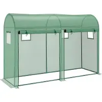 OEM Abri de jardin - Serre tunnel - 300 x 100 x 200 cm - Film résistant aux intempéries - Avec 4 fenêtres et 2 portes à enroulement - Pour légumes et plantes - Structure robuste